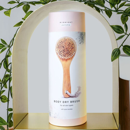 Midnight Paloma body dry brush, available in store or online at Petal and Kettle, Parksville gift shop