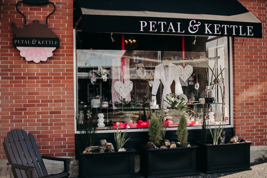 Front entrance of Petal and Kettle, Parksville Vancouver Island Florist and Gift Shop