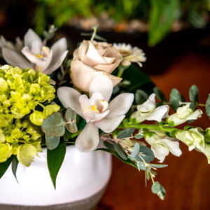 flower arrangement by parksville florist petal and kettle