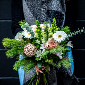 Christmas holiday floral arrangements at Petal and Kettle florist Parksville