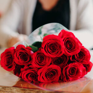 one dozen red roses for Valentine's Day, from Parksville Qualicum Beach florist Petal and Kettle