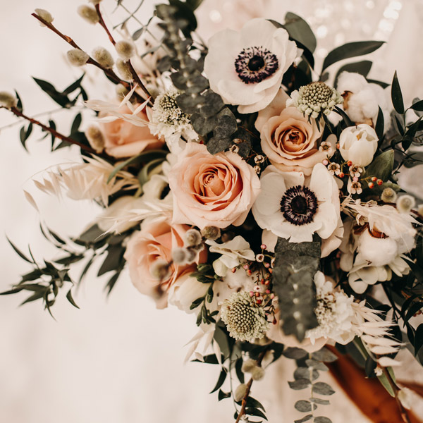 floral wedding bouquet created by Vancouver Island florist Petal and Kettle