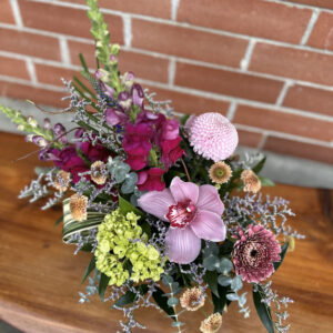 pink and red Mother's Day vase arrangement by Petal and Kettle Parksville Qualicum Beach florist