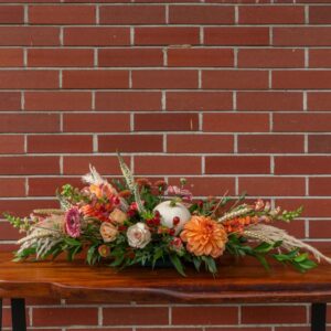 Thanksgiving floral centerpiece, made in Parksville by florist Petal and Kettle