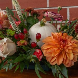 Thanksgiving floral centerpiece, made in Parksville by florist Petal and Kettle