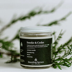 smoke and cedar holiday scented candle