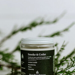 smoke and cedar eco holiday scented candle