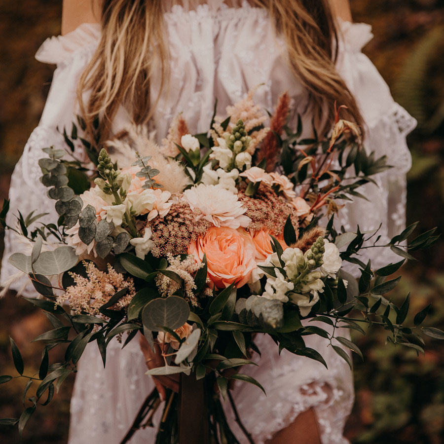 Bridal Bouquet created by Parksville Vancouver Island florist Petal and Kettle