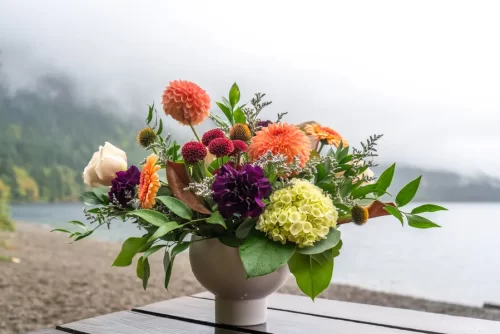 Autumn Mist fall flower bouquet by Qualicum Beach florist Petal and Kettle