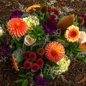 Autumn Mist fall floral arrangement by Parksville Qualicum Beach florist Petal and Kettle