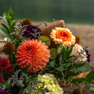 Autumn Mist fall colour floral arrangement by Parksville Qualicum Beach florist Petal and Kettle