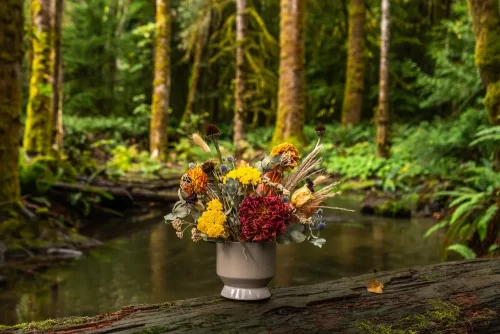 'Everlasting Spell' fall flower bouquet by Qualicum Beach florist Petal and Kettle