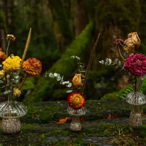 autumn 3 vase flower bouquet by Qualicum Beach florist Petal and Kettle